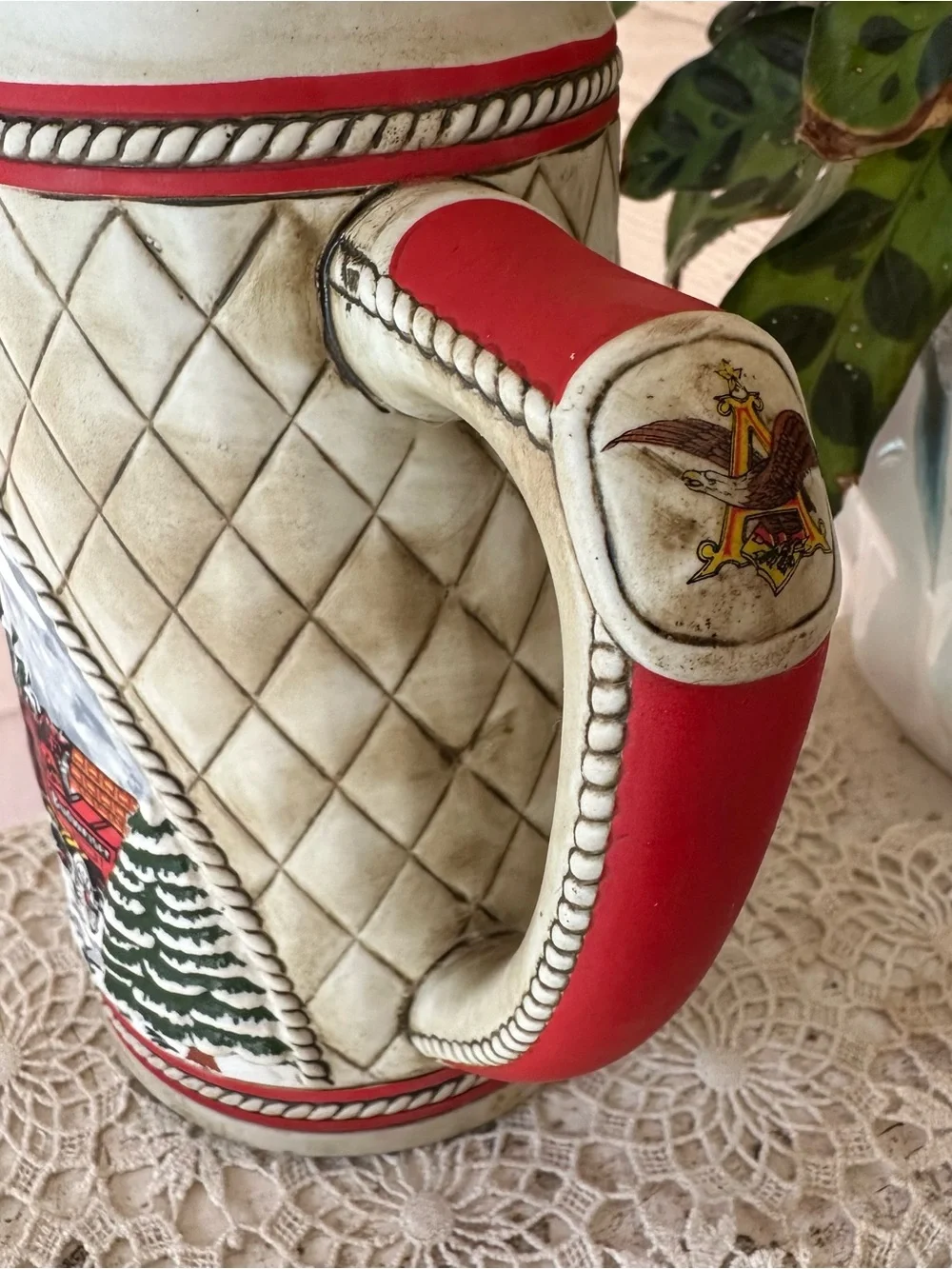 Vintage 1985 Budweiser Clydesdale Horses “A” Series stein Handcrafted in Brazil